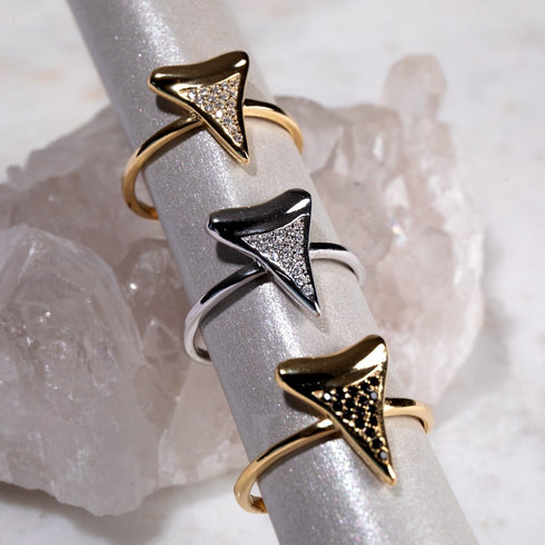Haifischzahnring von Lauren Howe | 925er Sterlingsilber | Kristall